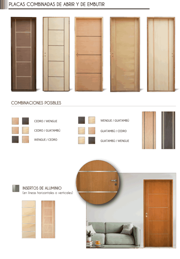 PLACAS COMBINADAS DE ABRIR Y CORREDIZAS DE EMBUTIR
